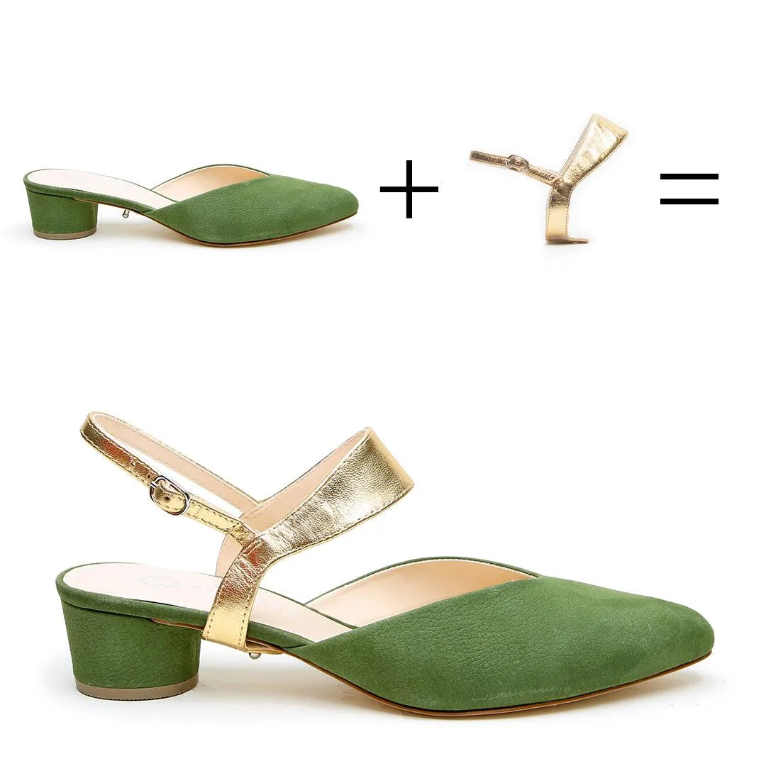 Moss V Slide   Gold Elsie Strap