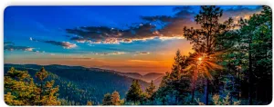 Mouse Pad Desk Mat with 3mm Non-Slip Base and Stitched Edge, Gaming Mouse Pads for Desk, Keyboard Mouse Mat for Work, Game, Office, Home, 31.5 X 11.8 Inch, New Mexico Mountain