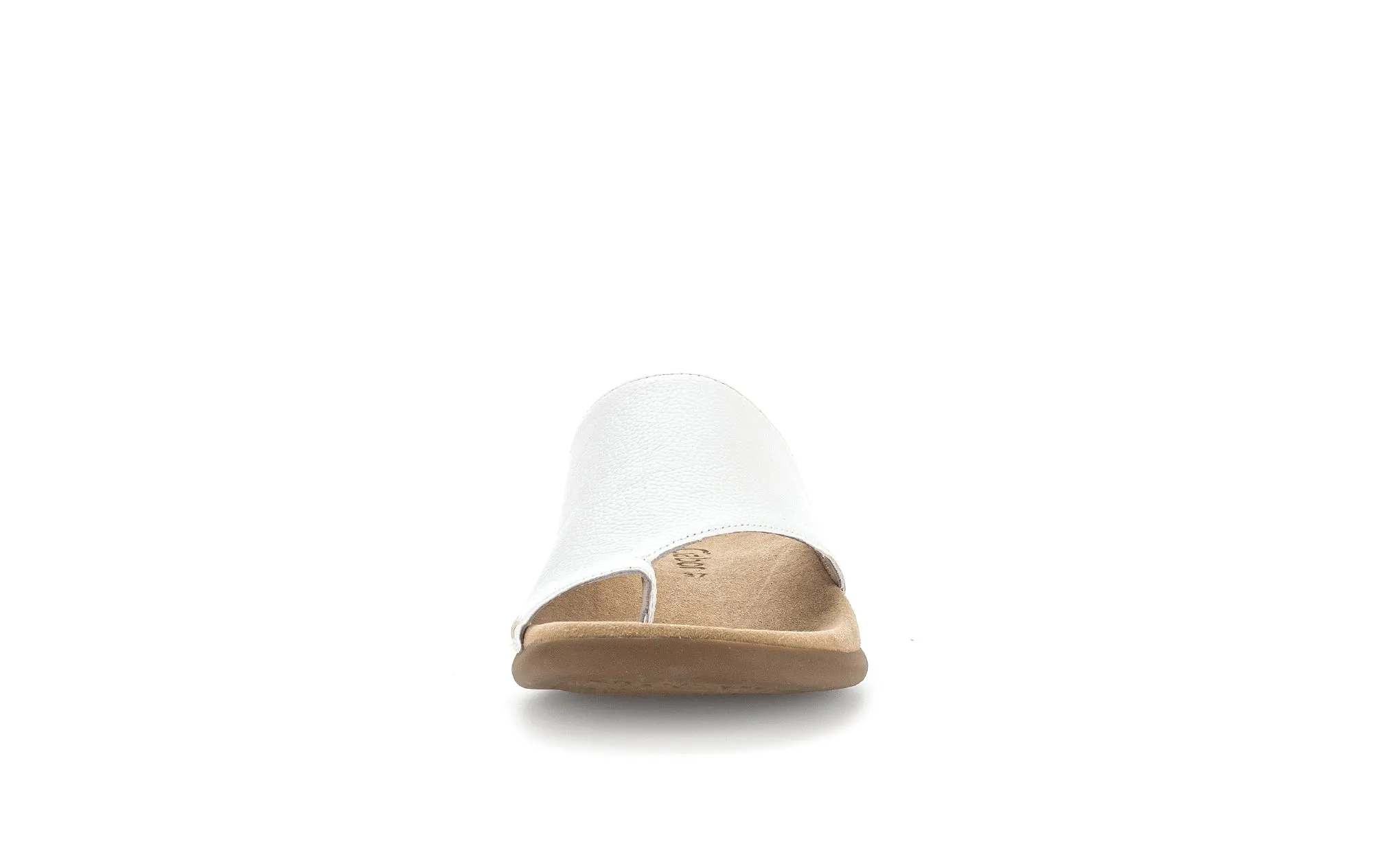 Mules blanches en cuir grainé