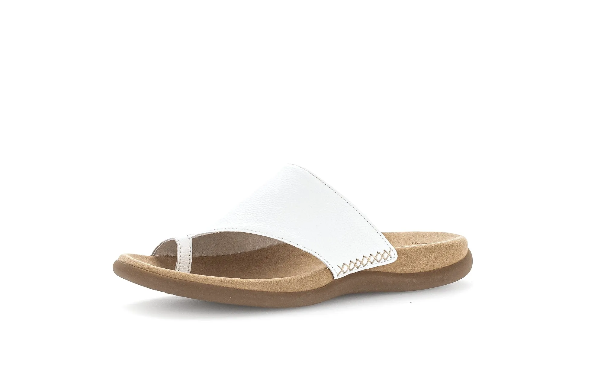 Mules blanches en cuir grainé