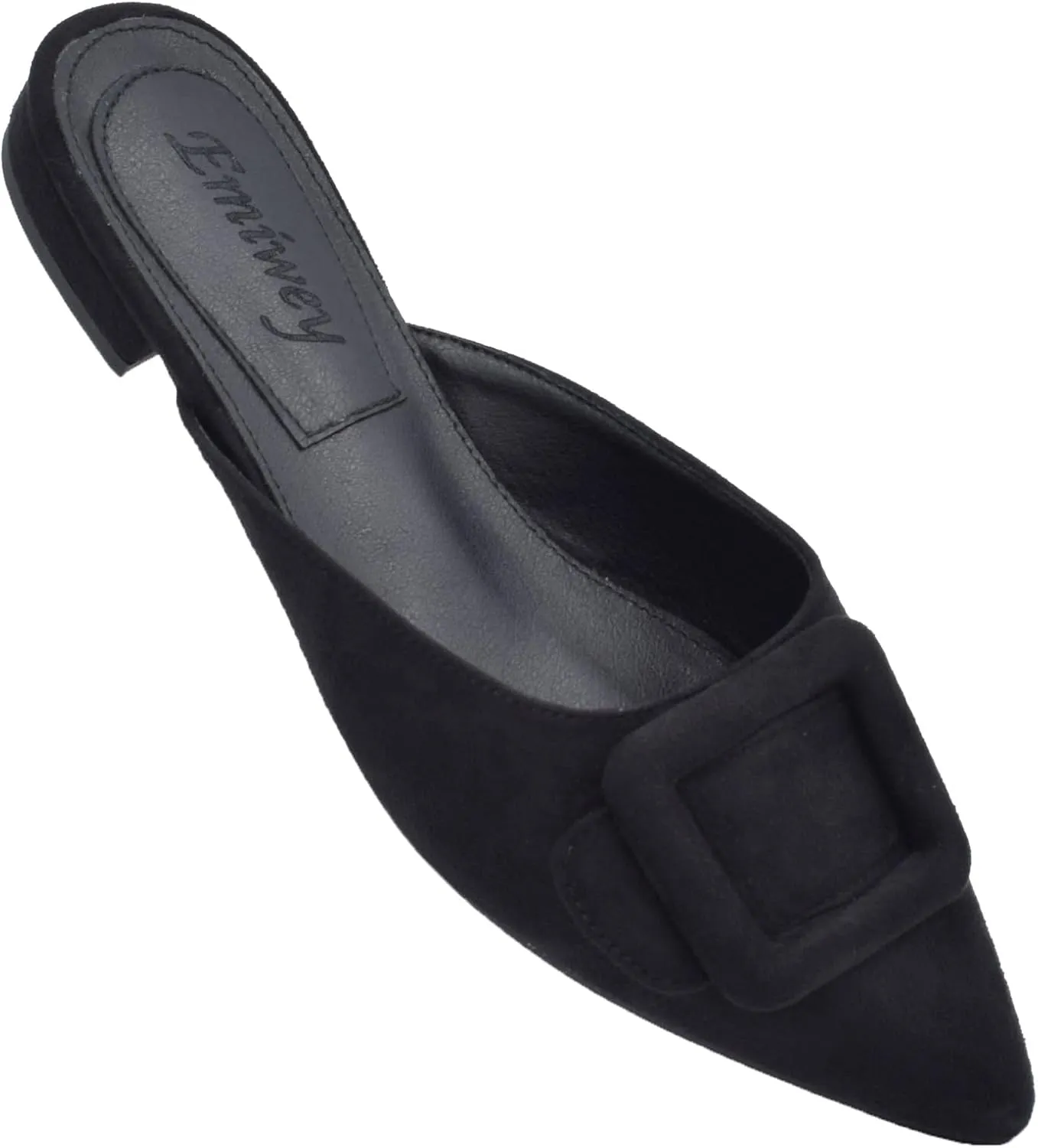 Mules for Women,Slingback Buckle Flat Mules Pointed Toe Slide Shoes