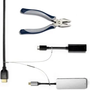 Multi-Adapter Cable Tethers Kit - Nylon Coated Stainless Steel Wire Tether Cable - Easy Installation - Secure Remote Control Tethers, Adapters, Dongles & More - Free Crimping Tool