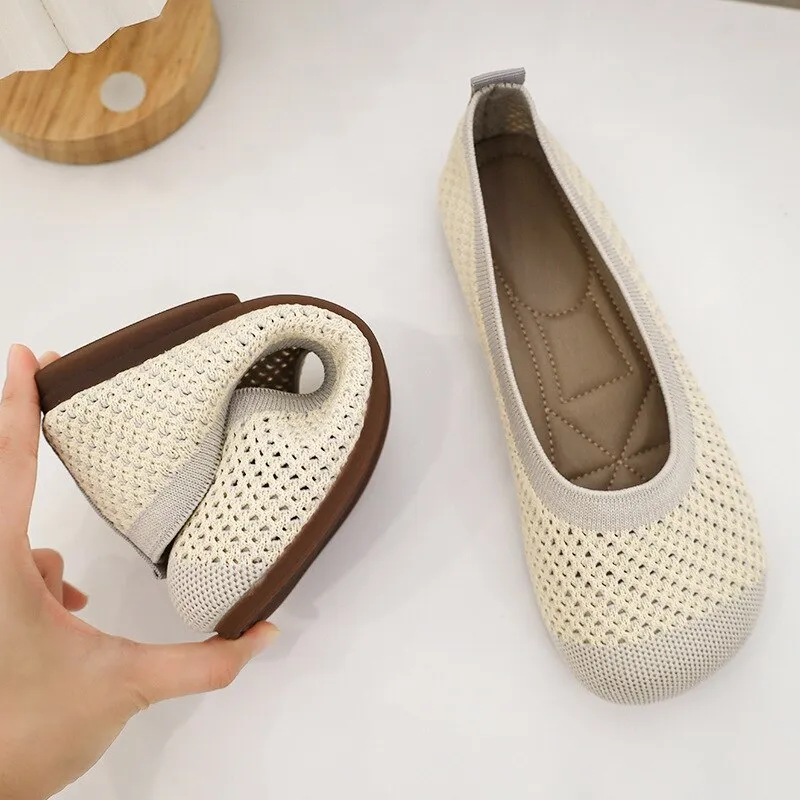 Nanccy Weaving Breathable Loafers  Comfortable Walking Casual Flats Shoes WF11