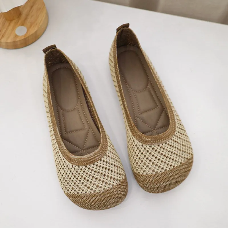 Nanccy Weaving Breathable Loafers  Comfortable Walking Casual Flats Shoes WF11