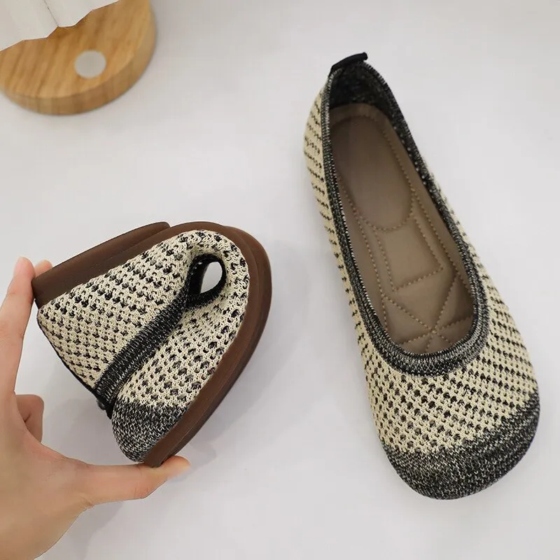 Nanccy Weaving Breathable Loafers  Comfortable Walking Casual Flats Shoes WF11