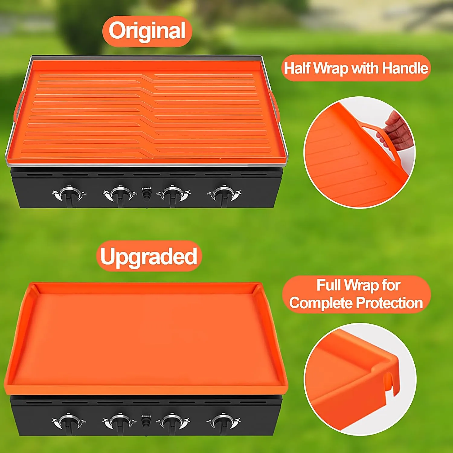 NancyL Griddle Mat Silicone Protective Cover, Full-Edge 28" Grill Cover Blackstone Accessories for Blackstone 28 Inch Griddle, Heavy Duty Food Grade Grill Cover