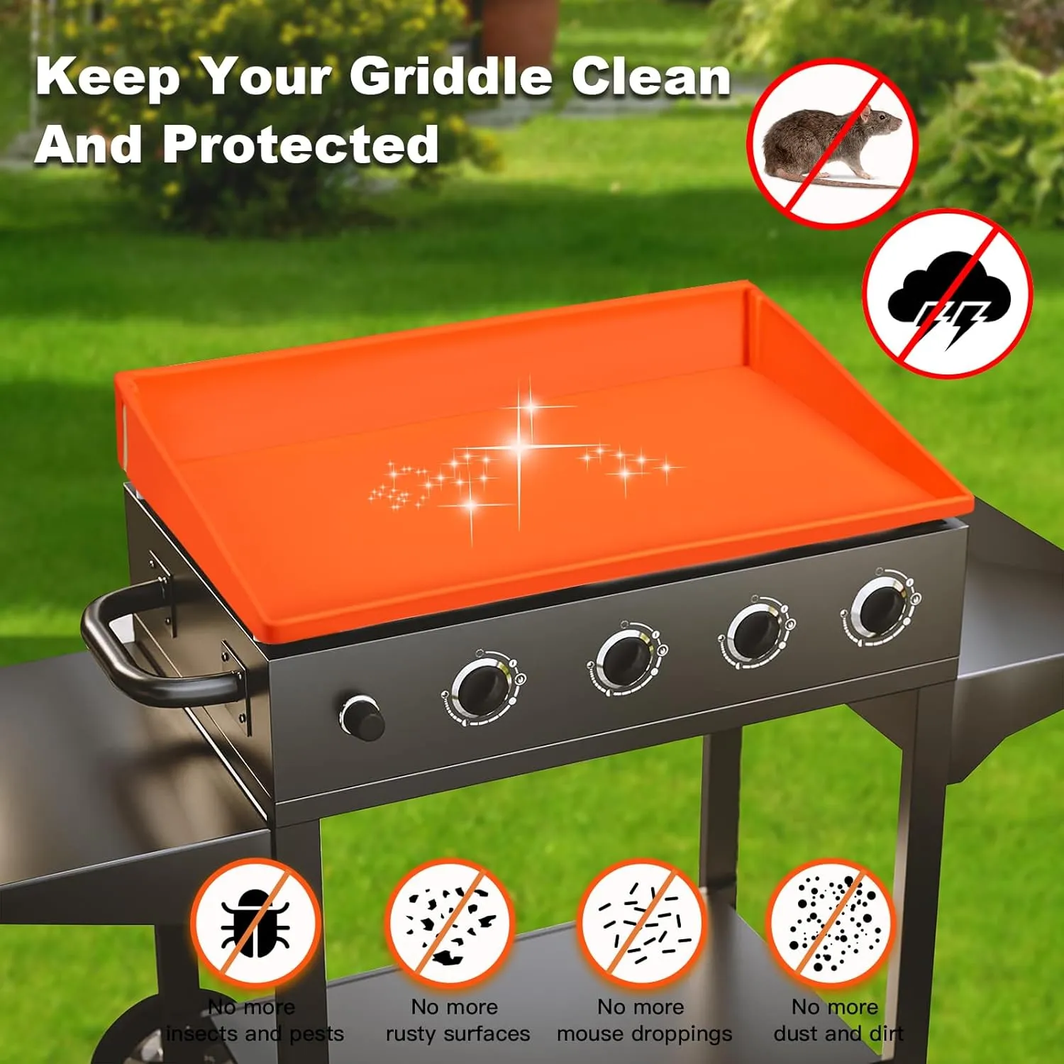 NancyL Griddle Mat Silicone Protective Cover, Full-Edge 28" Grill Cover Blackstone Accessories for Blackstone 28 Inch Griddle, Heavy Duty Food Grade Grill Cover
