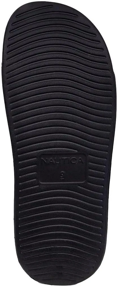 Nautica Men's Open Toe Slide Sandals - Comfortable Indoor & Outdoor Shower Slippers