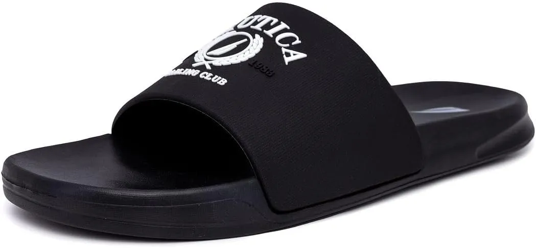 Nautica Men's Open Toe Slide Sandals - Comfortable Indoor & Outdoor Shower Slippers