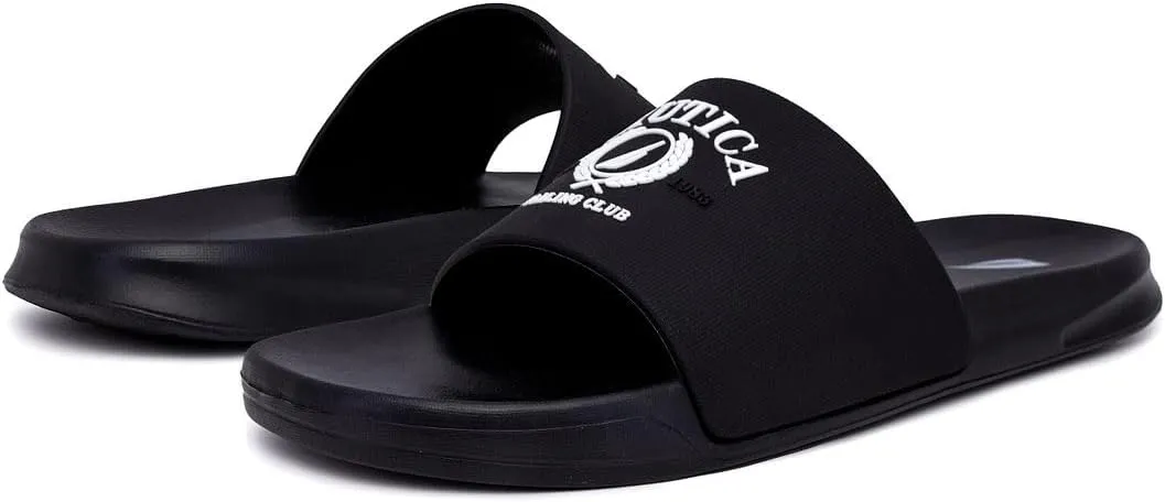 Nautica Men's Open Toe Slide Sandals - Comfortable Indoor & Outdoor Shower Slippers