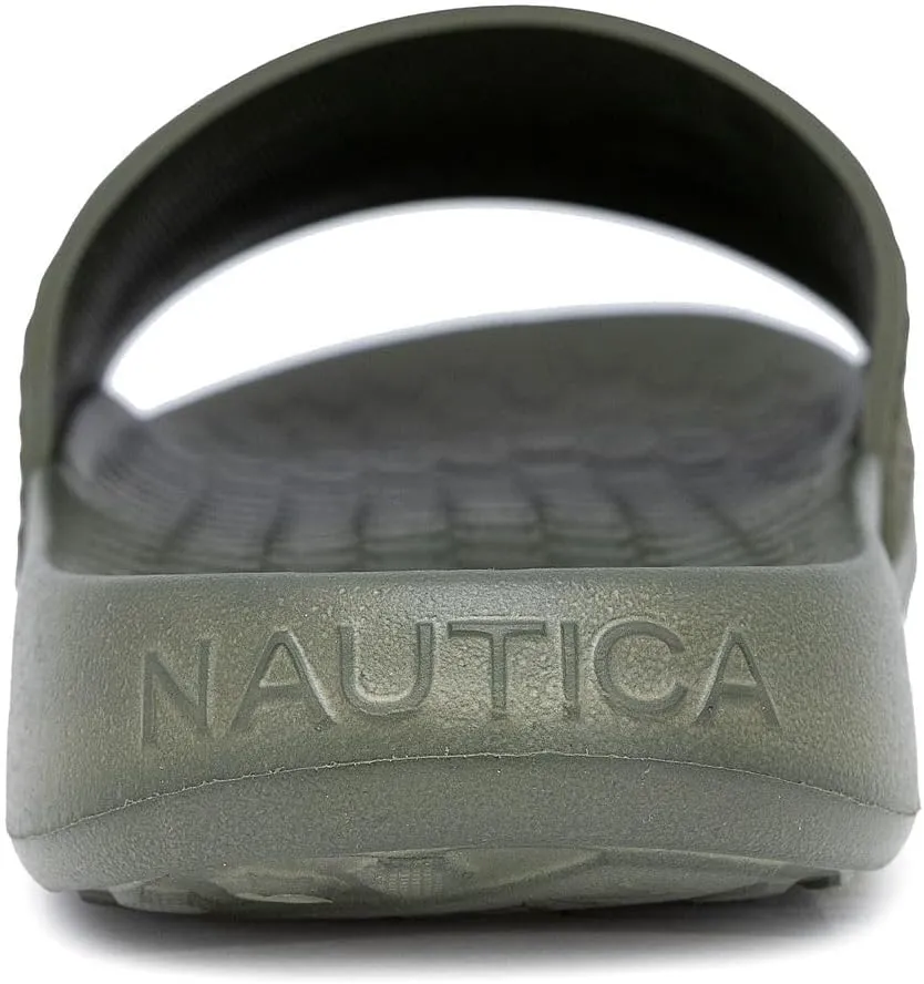 Nautica Men's Slide Sandals – Comfortable Slip-On Pool & Beach Shoes with Cushioned Footbed for Casual Wear