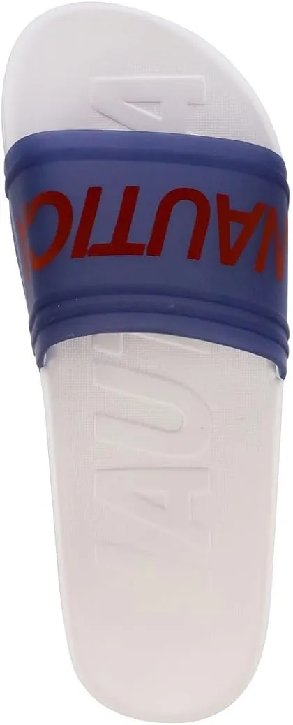 Nautica Women's Athletic Slide Sandals - Comfort Slip-On Shower Shoes, Quick-Dry Beach Sandals, Non-Slip Boat Slides for Pool & Casual Wear