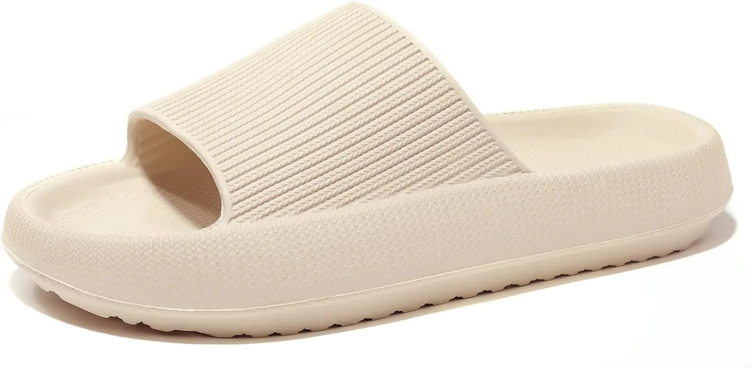 NewDenBer Cloud Slides Slippers for Women and Men Soft Cushioned Thick Sole Shower Bathroom Indoor Outdoor House Slide Sandals