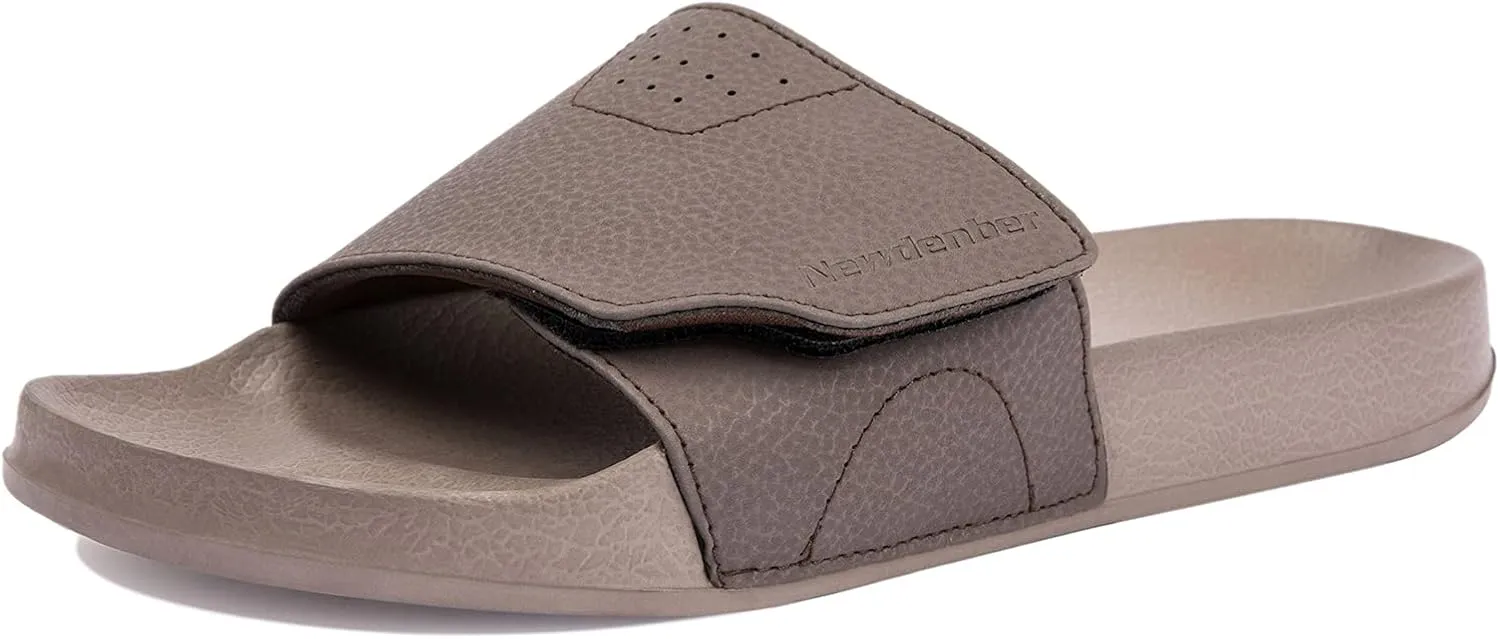 NewDenBer Men's Comfort Slide Sandals Lightweight EVA Rubber Slip on Sandals