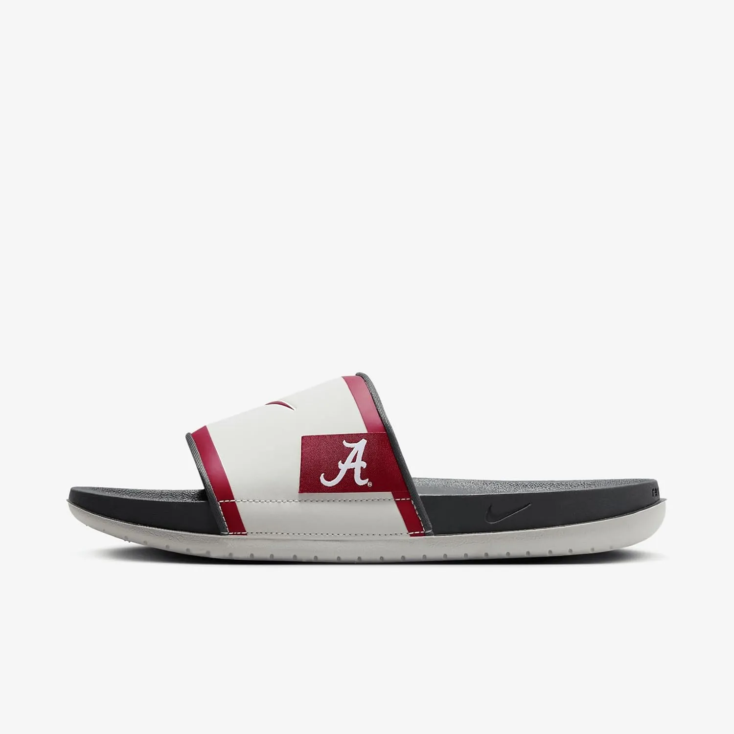 Nike College Offcourt (Alabama) Slides (FN2642-001, Night Silver/Dark Smoke Grey/Team Crimson)