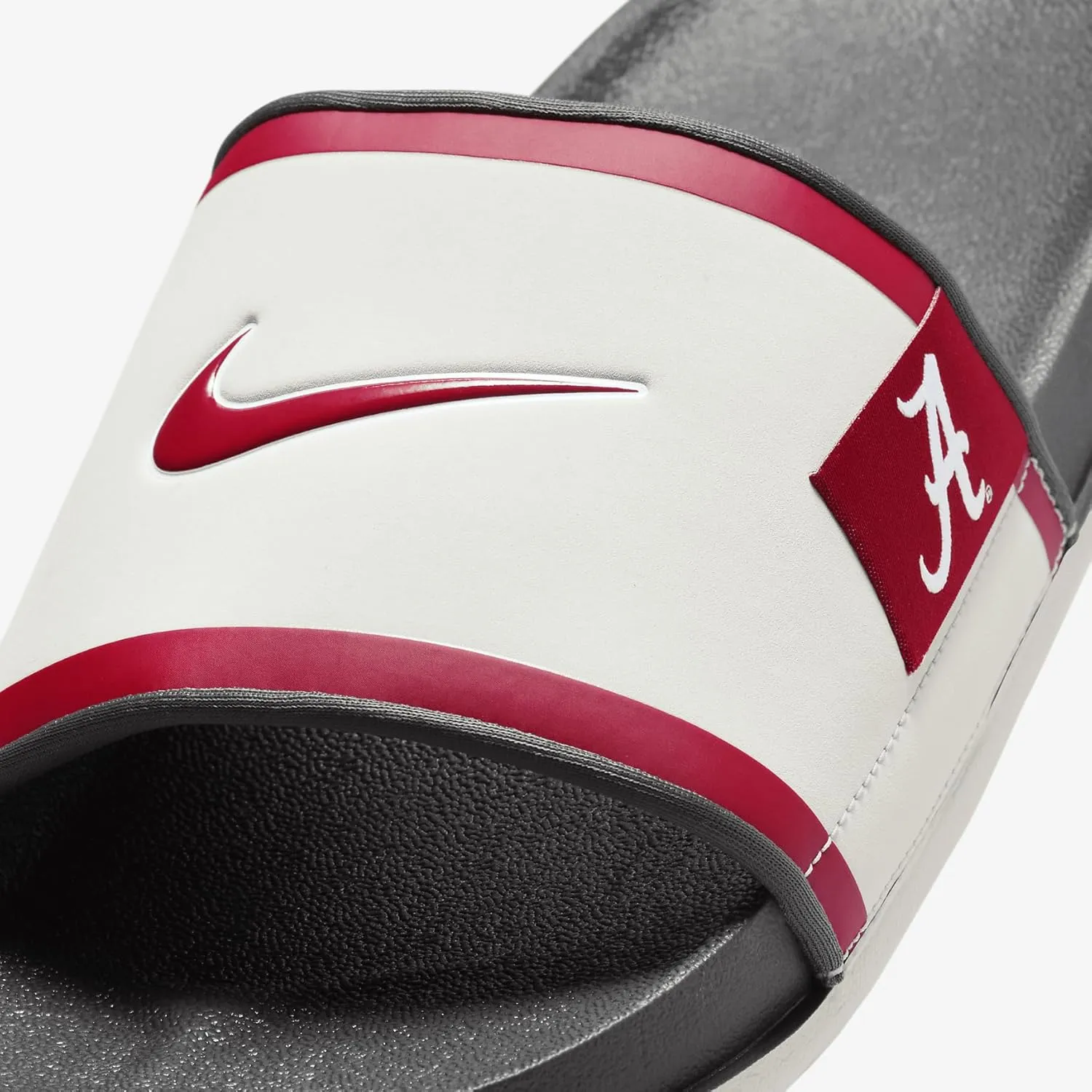 Nike College Offcourt (Alabama) Slides (FN2642-001, Night Silver/Dark Smoke Grey/Team Crimson)