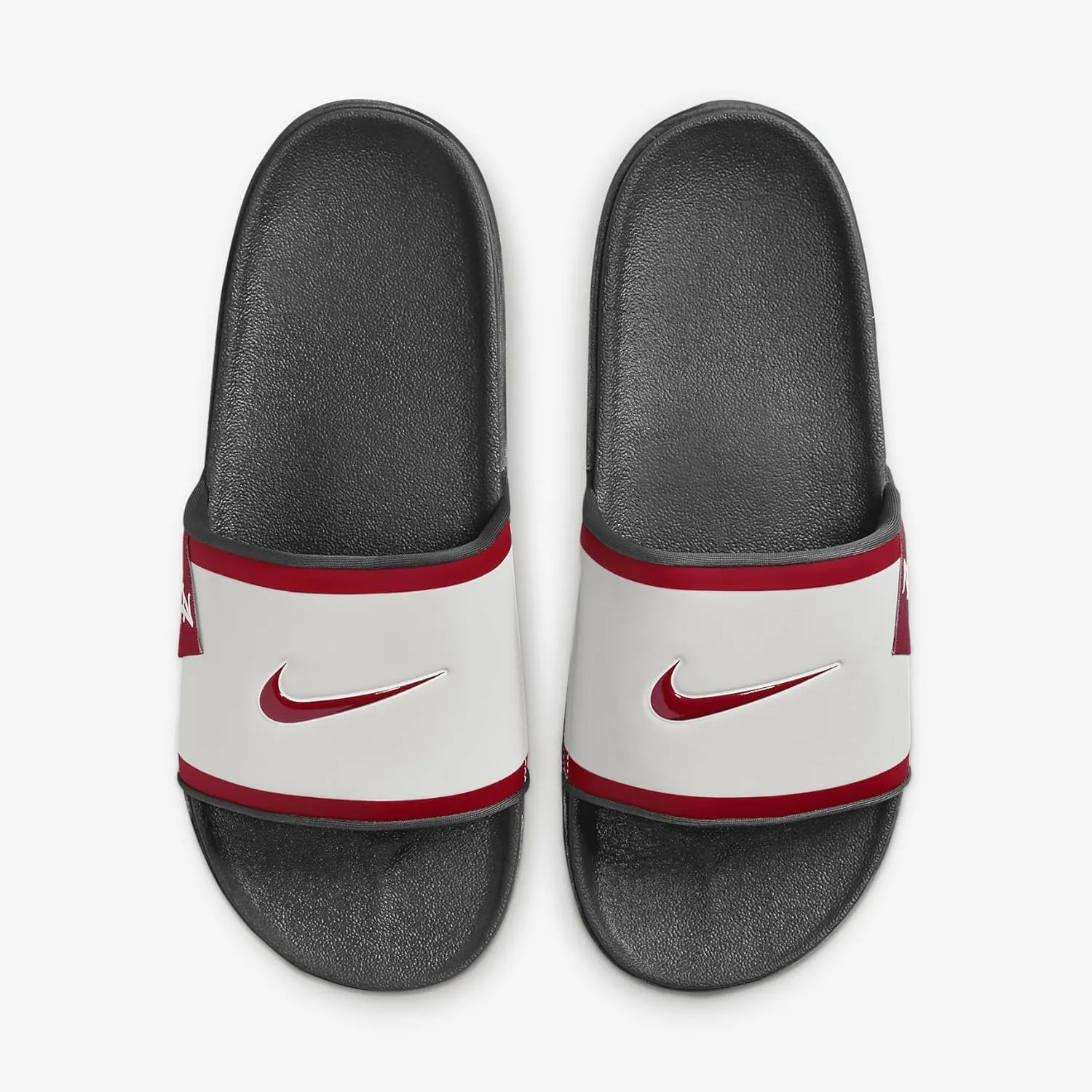 Nike College Offcourt (Alabama) Slides (FN2642-001, Night Silver/Dark Smoke Grey/Team Crimson)
