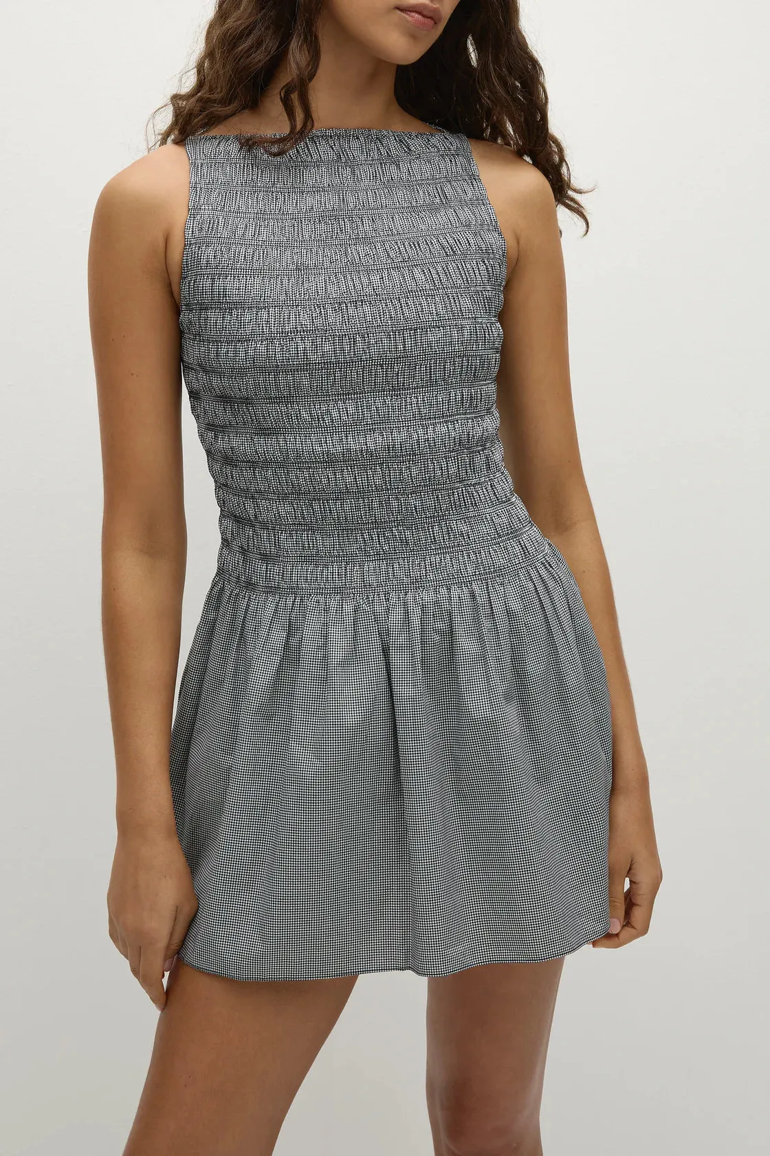 Noa Mini Dress  - Gingham - Black