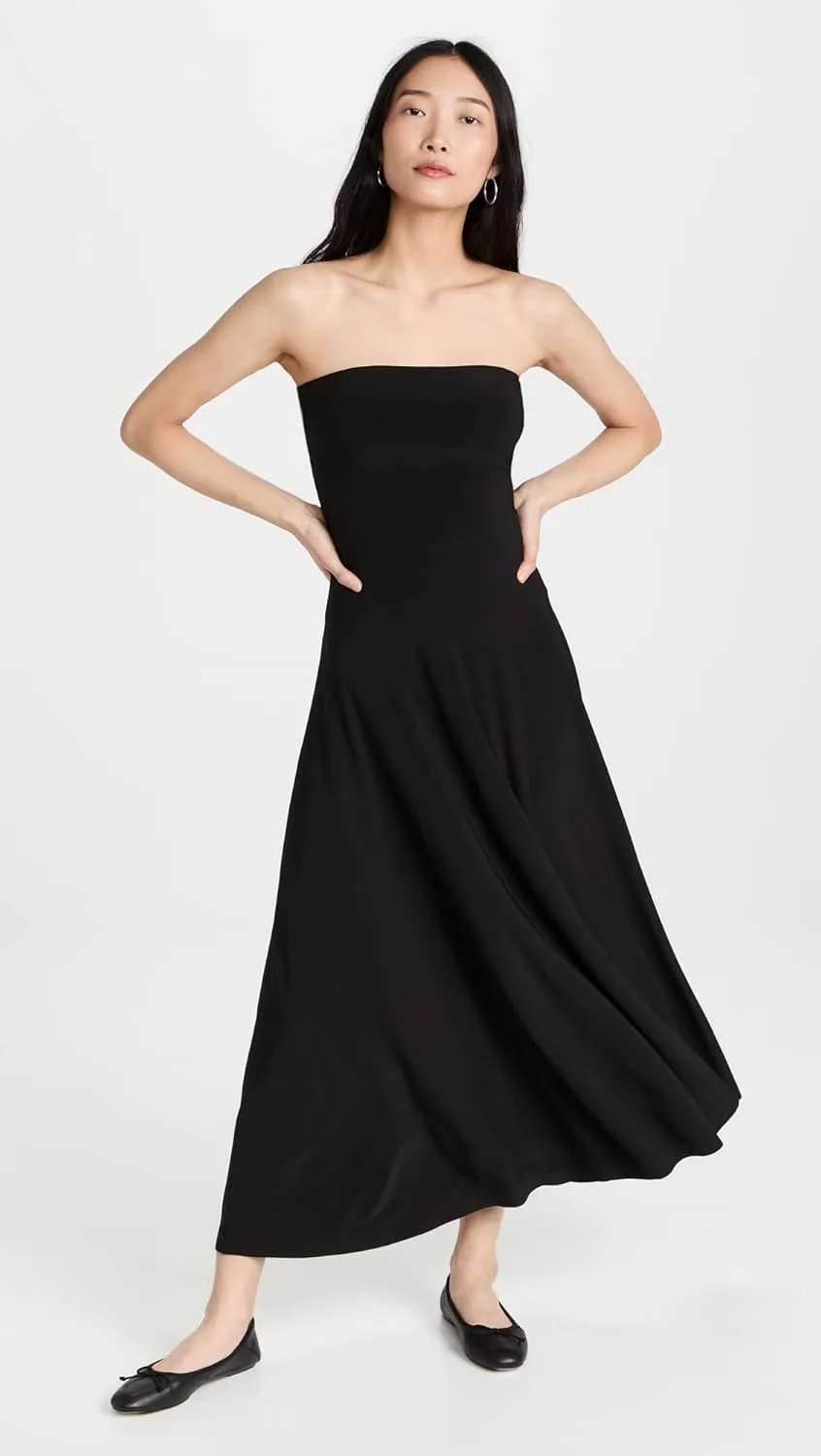 Norma Kamali Women's Strapless Flared Dress to Midcalf