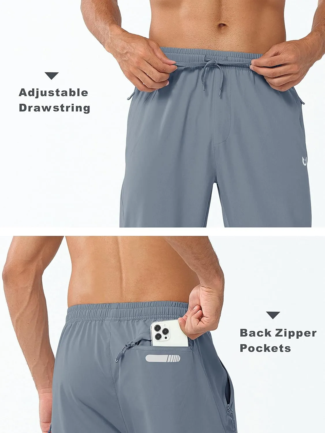 NORTHYARD Men's Athletic Pants Running Workout Joggers Lightweight Gym Jogging Track Casual Sweatpants with Zipper Pockets