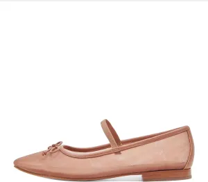 Nude Mesh Flats for Women Breathable Mesh Ballet Flats with Cute Bows, Dressy Fishnet Shoes with Round Toe for Comfort and Style Size 6.5