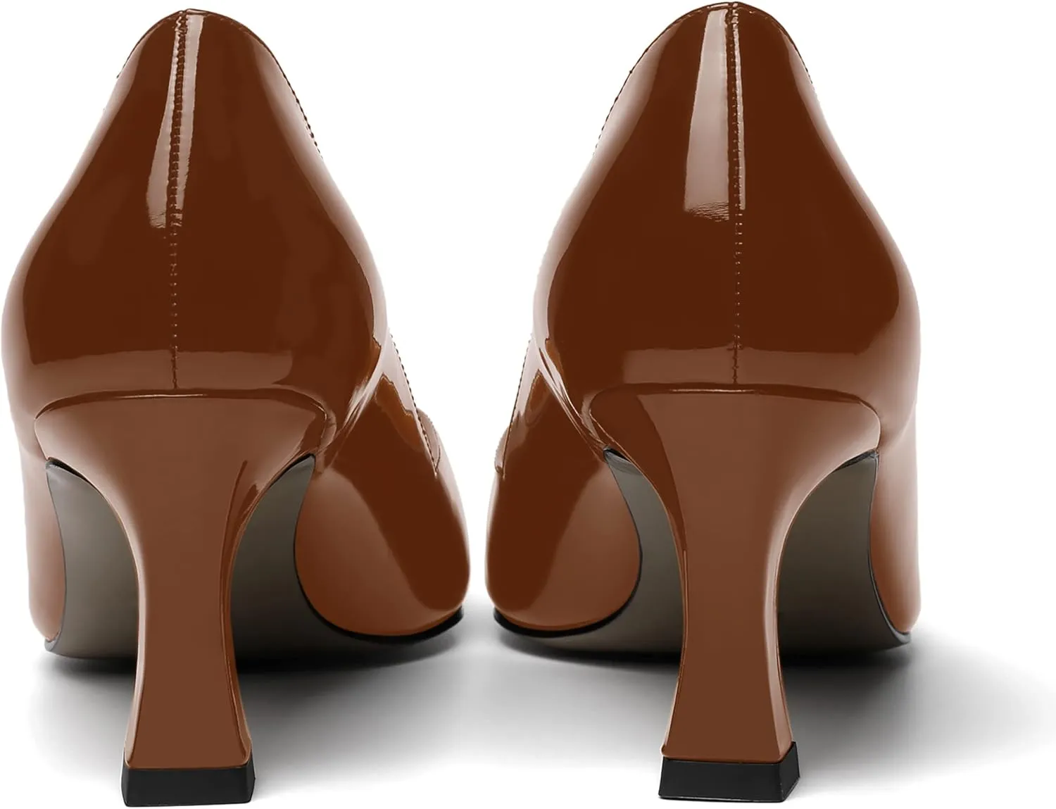 NUMALEO Womens Pointed Toe Patent Dress Slip On Wedding Solid Spool Mid Heel Pumps Shoes 2.5 Inch