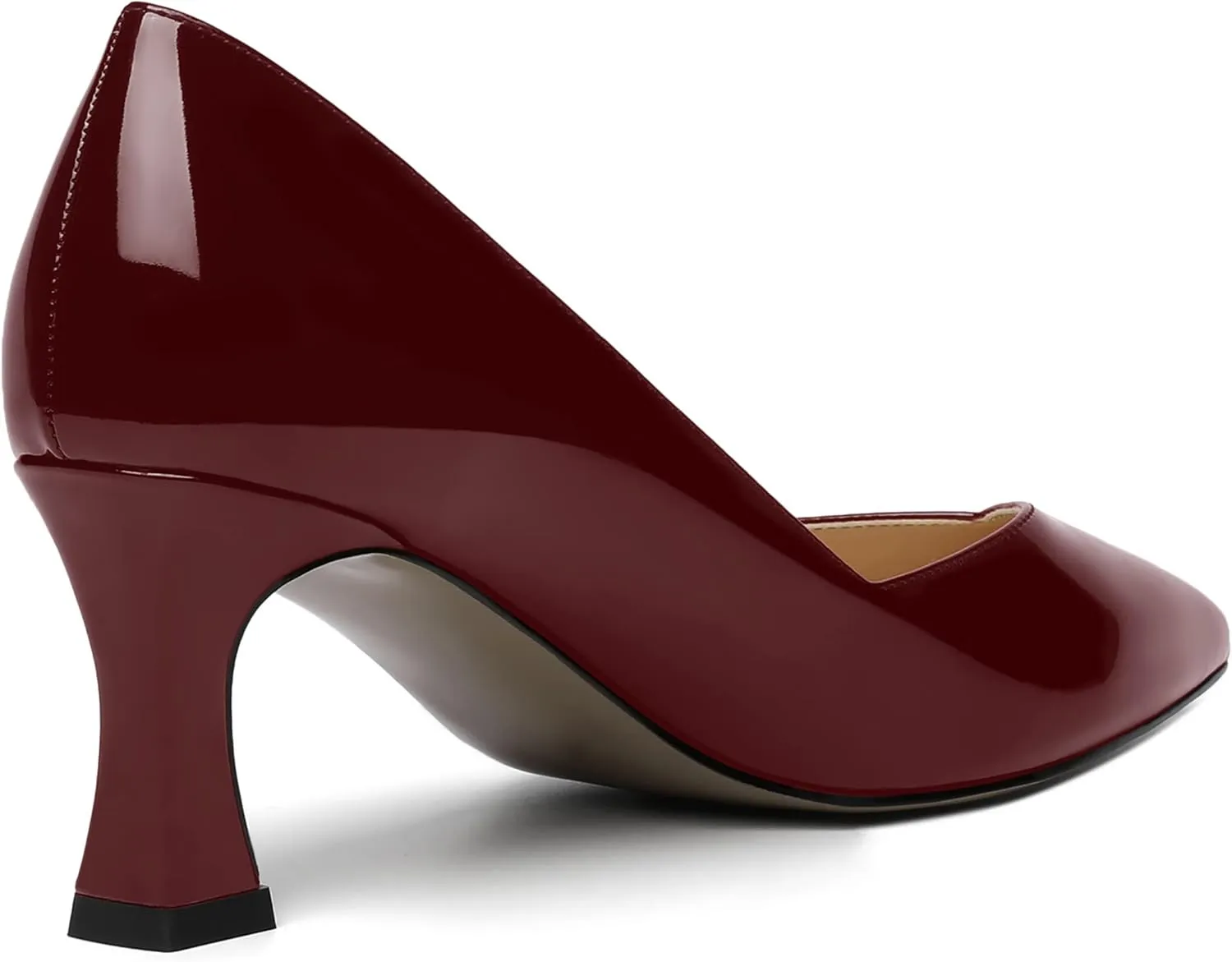 NUMALEO Womens Pointed Toe Patent Dress Slip On Wedding Solid Spool Mid Heel Pumps Shoes 2.5 Inch