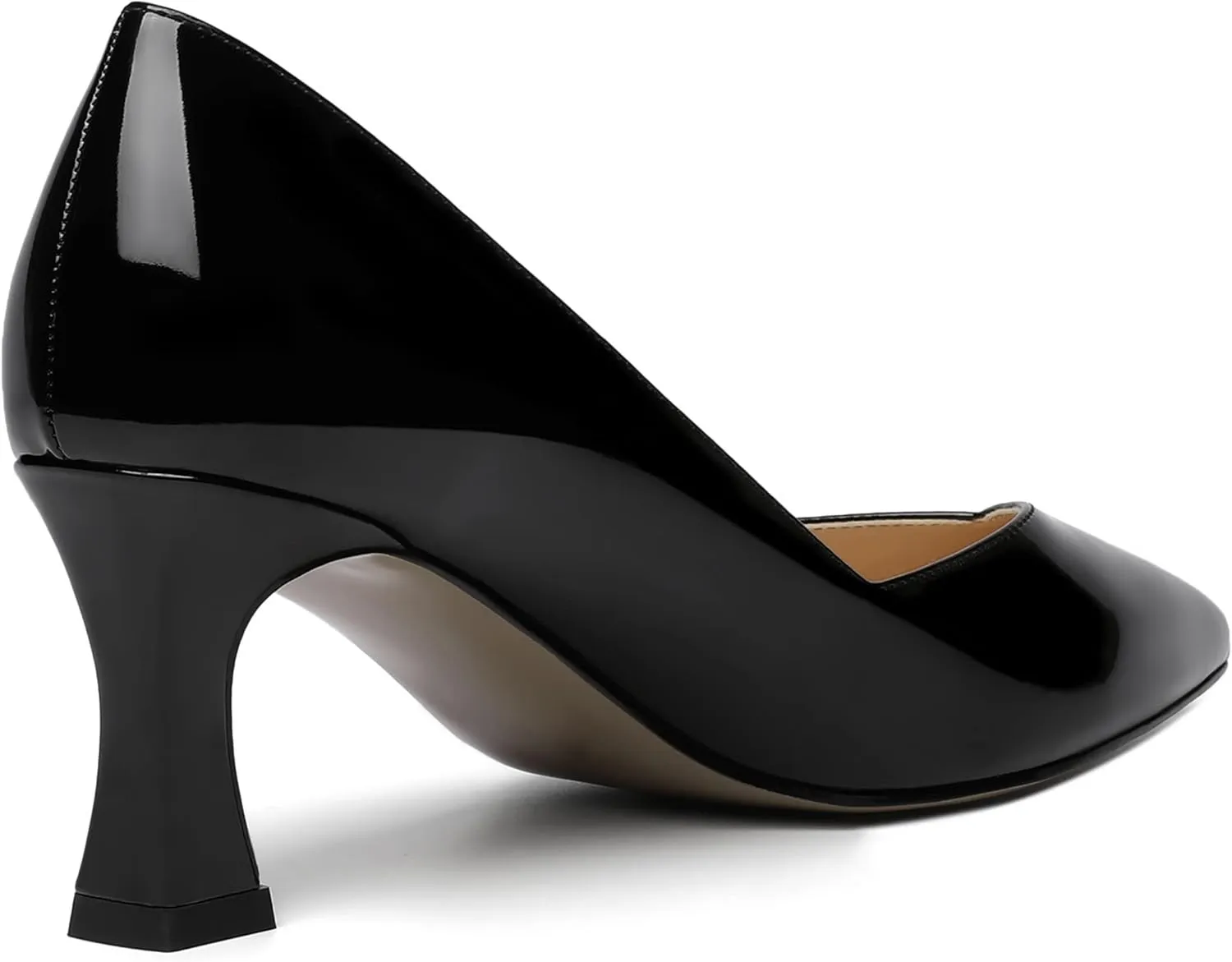 NUMALEO Womens Pointed Toe Patent Dress Slip On Wedding Solid Spool Mid Heel Pumps Shoes 2.5 Inch