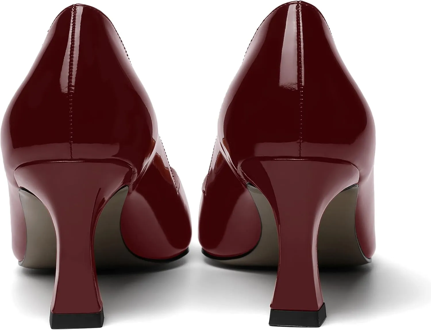 NUMALEO Womens Pointed Toe Patent Dress Slip On Wedding Solid Spool Mid Heel Pumps Shoes 2.5 Inch
