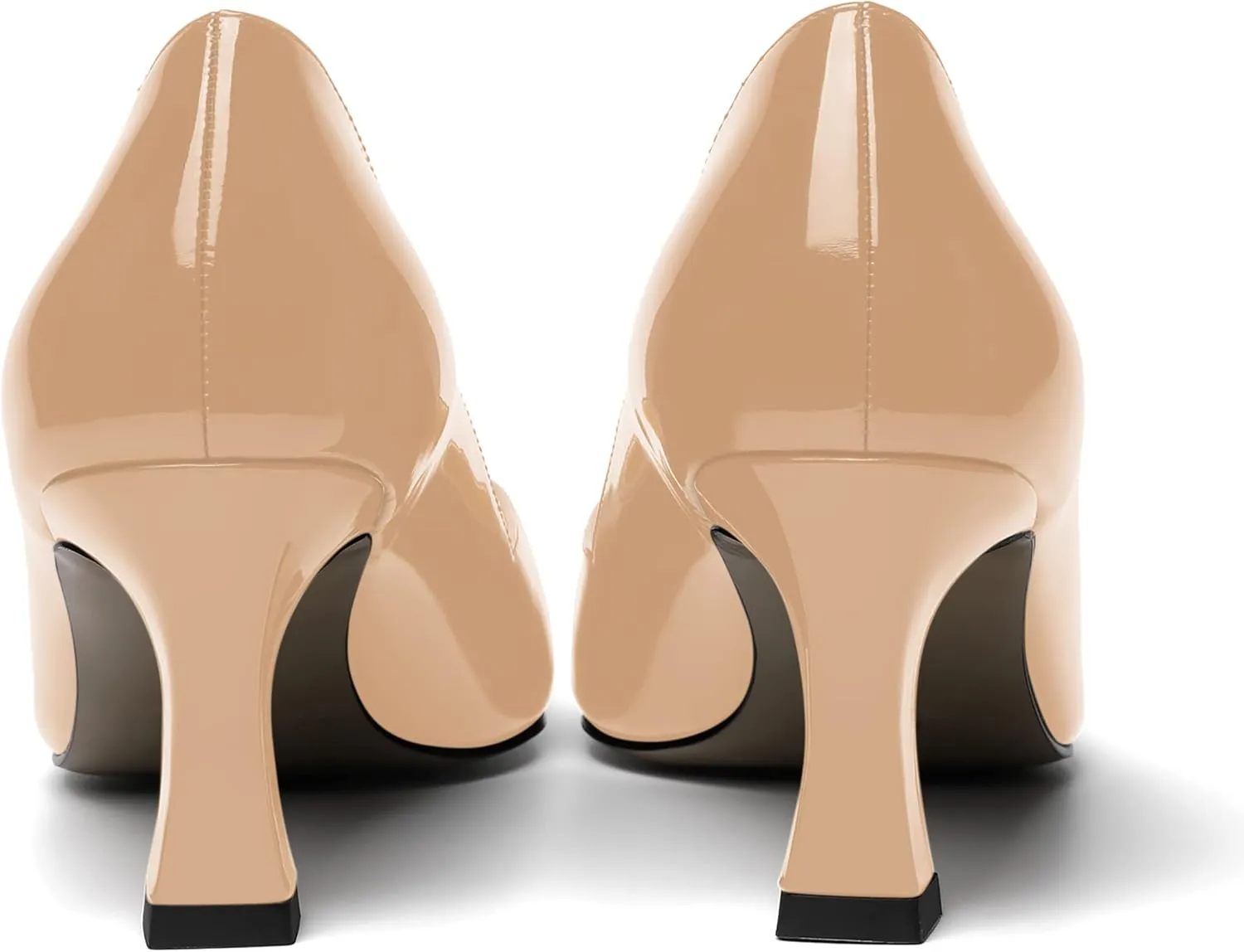 NUMALEO Womens Pointed Toe Patent Dress Slip On Wedding Solid Spool Mid Heel Pumps Shoes 2.5 Inch