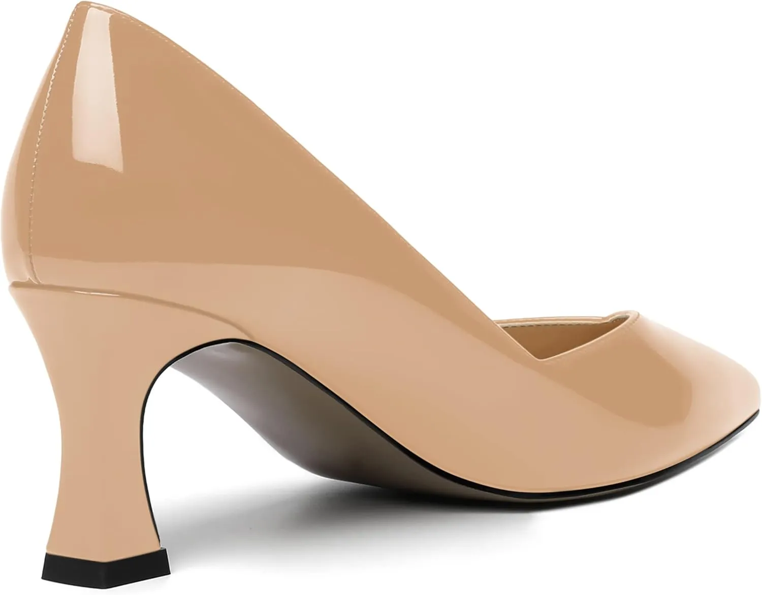 NUMALEO Womens Pointed Toe Patent Dress Slip On Wedding Solid Spool Mid Heel Pumps Shoes 2.5 Inch