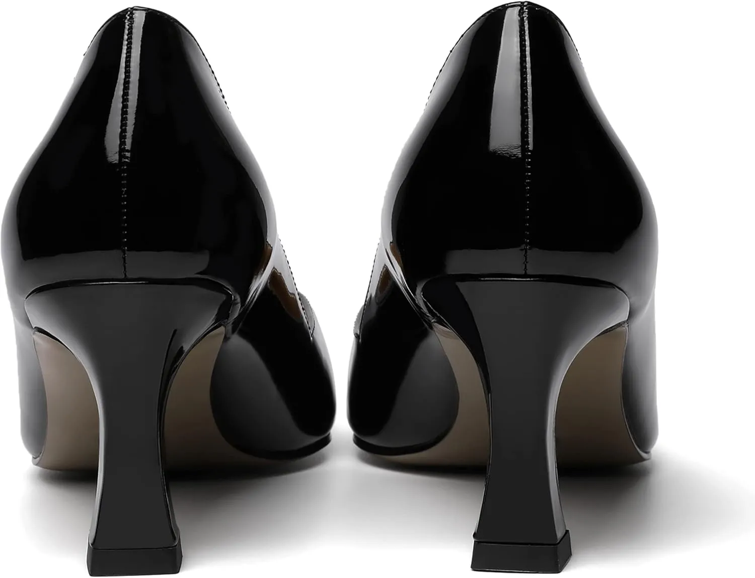 NUMALEO Womens Pointed Toe Patent Dress Slip On Wedding Solid Spool Mid Heel Pumps Shoes 2.5 Inch