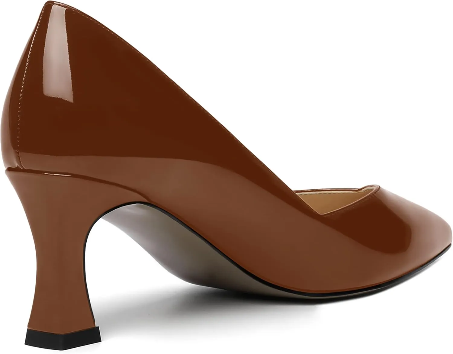 NUMALEO Womens Pointed Toe Patent Dress Slip On Wedding Solid Spool Mid Heel Pumps Shoes 2.5 Inch