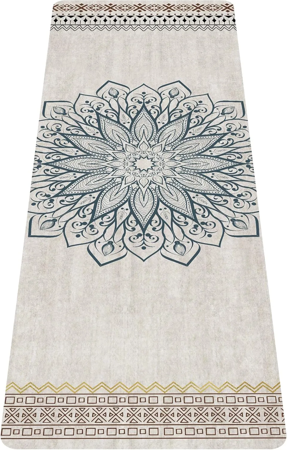 nuveti Printed Travel Yoga Mat-1/16 Inch Thick Non Slip Fitness Workout Mat with Carrying Bag, Foldable Lightweight Suede & Natural Rubber Yoga Mat for Yoga Pilates and Fitness 72" L x 24" W x 1.5mm