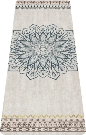 nuveti Printed Travel Yoga Mat-1/16 Inch Thick Non Slip Fitness Workout Mat with Carrying Bag, Foldable Lightweight Suede & Natural Rubber Yoga Mat for Yoga Pilates and Fitness 72" L x 24" W x 1.5mm