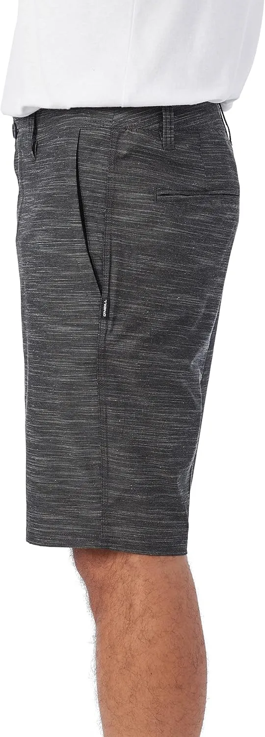 O'NEILL Men's Khaki Shorts, 20-Inch Outseam, Stretch Quick Dry Slub Fabric, Hybrid Chino Shorts Men, Casual and Active Wear