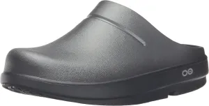 OOFOS Unisex Oocloog Satin Clog Mule,Graphite,10 B(M) US Women / 8 D(M) US Men