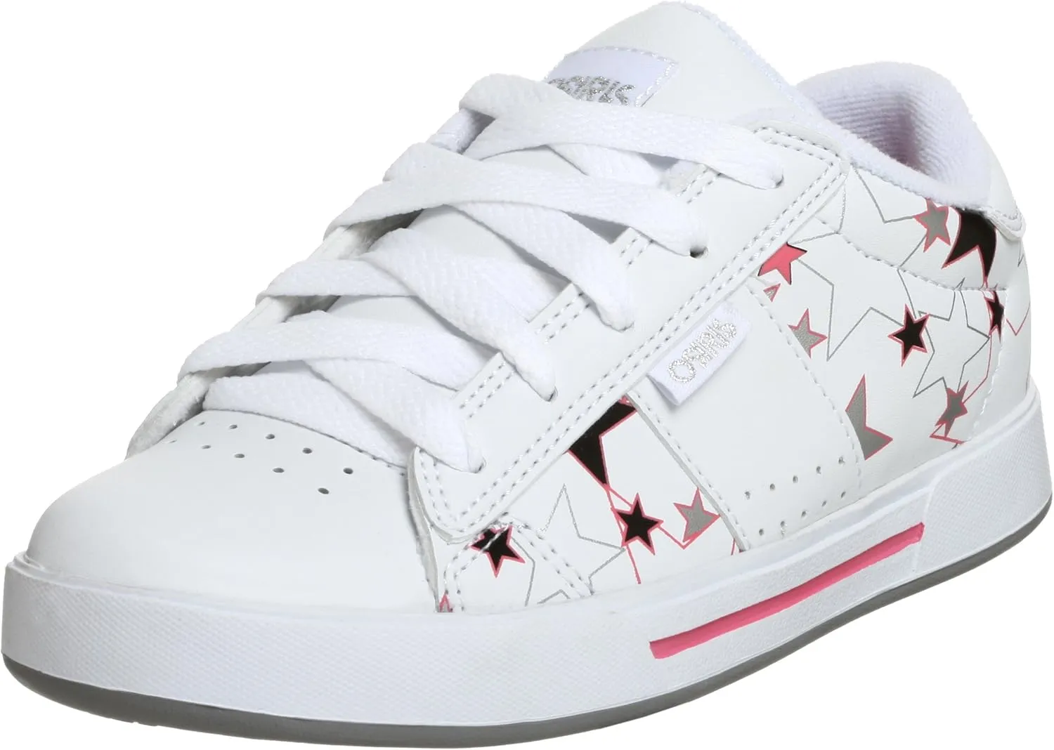 Osiris Sever Girl's Sneaker,White/Bubble Gum/Star,2 M