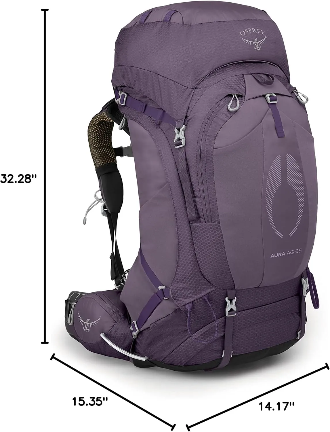 Osprey Aura AG 65L Women's Backpacking Backpack, Enchantment Purple, WM/L