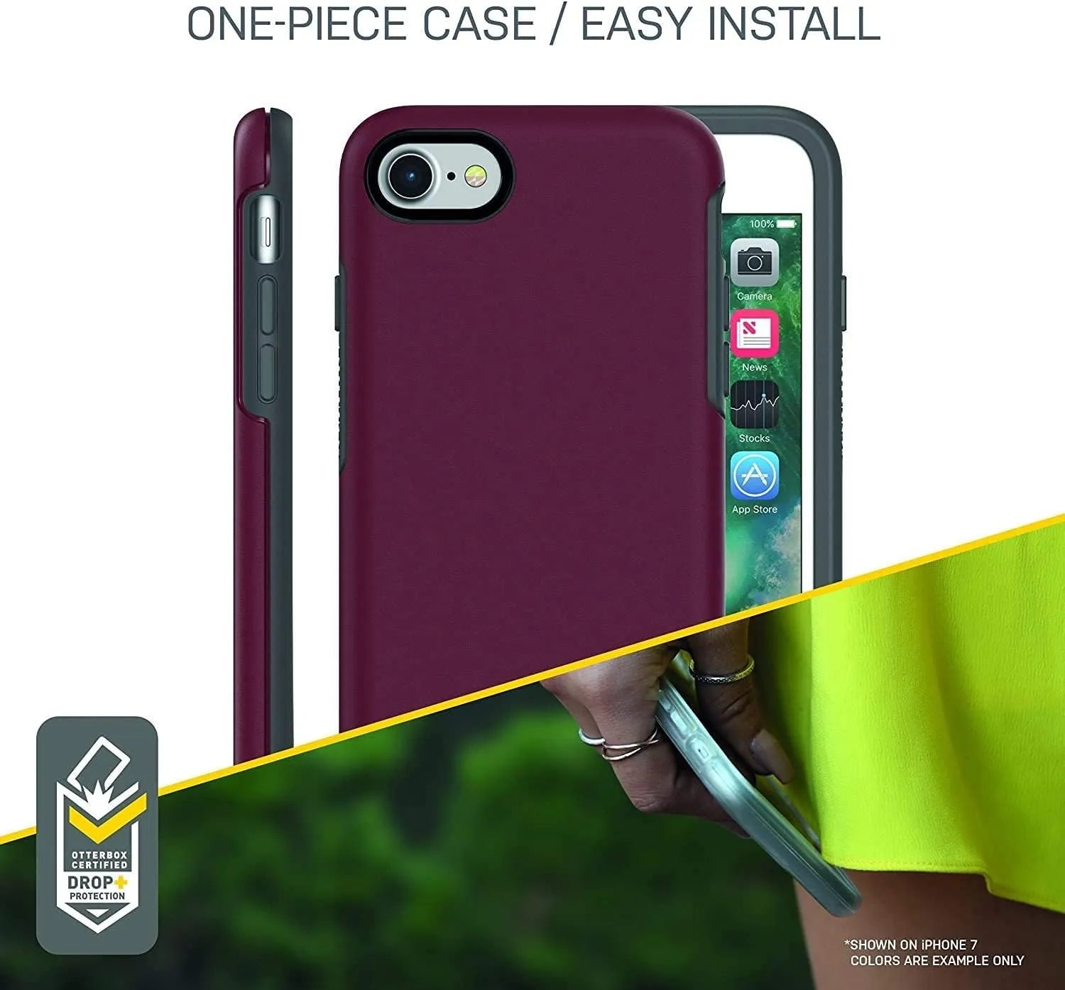 OtterBox Symmetry Series Slim Case for iPhone SE 3rd Gen (2022), iPhone SE 2nd Gen (2020), iPhone 8/7 (NOT Plus) Non-Retail Packaging - Aloha Ombre