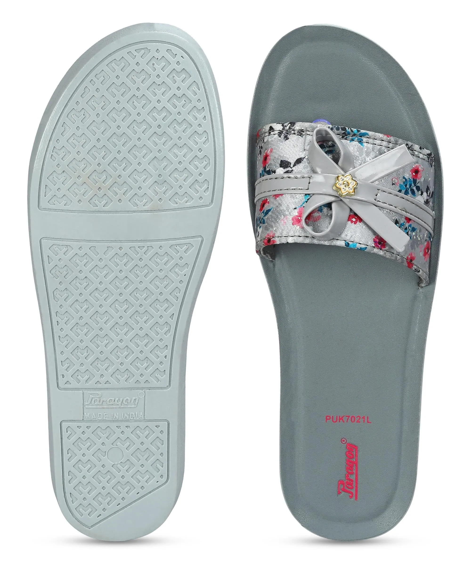 Paragon Women's Grey Sliders with Cushioned Sole for Everyday Use