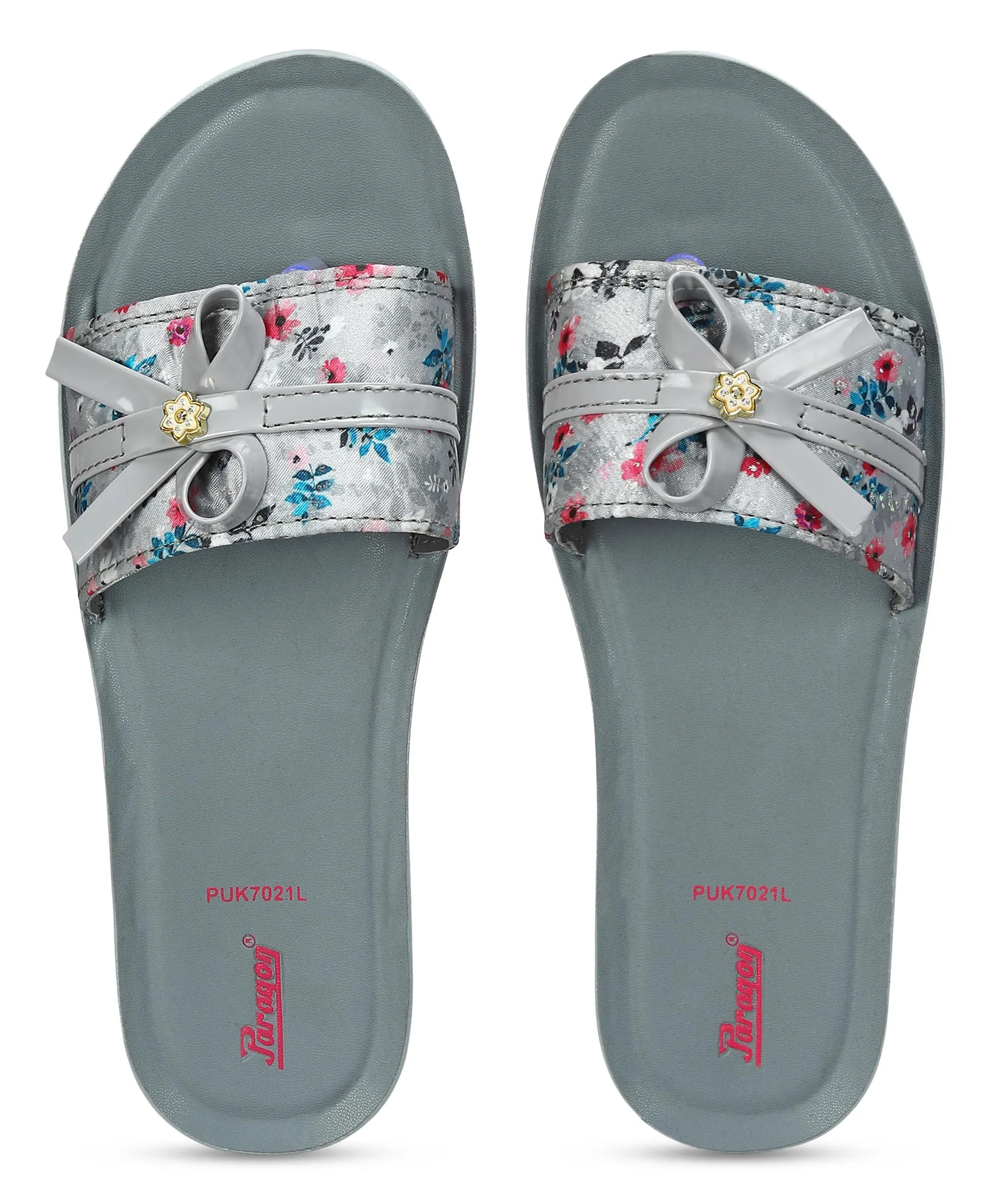 Paragon Women's Grey Sliders with Cushioned Sole for Everyday Use