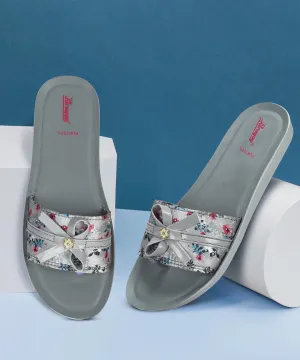 Paragon Women's Grey Sliders with Cushioned Sole for Everyday Use