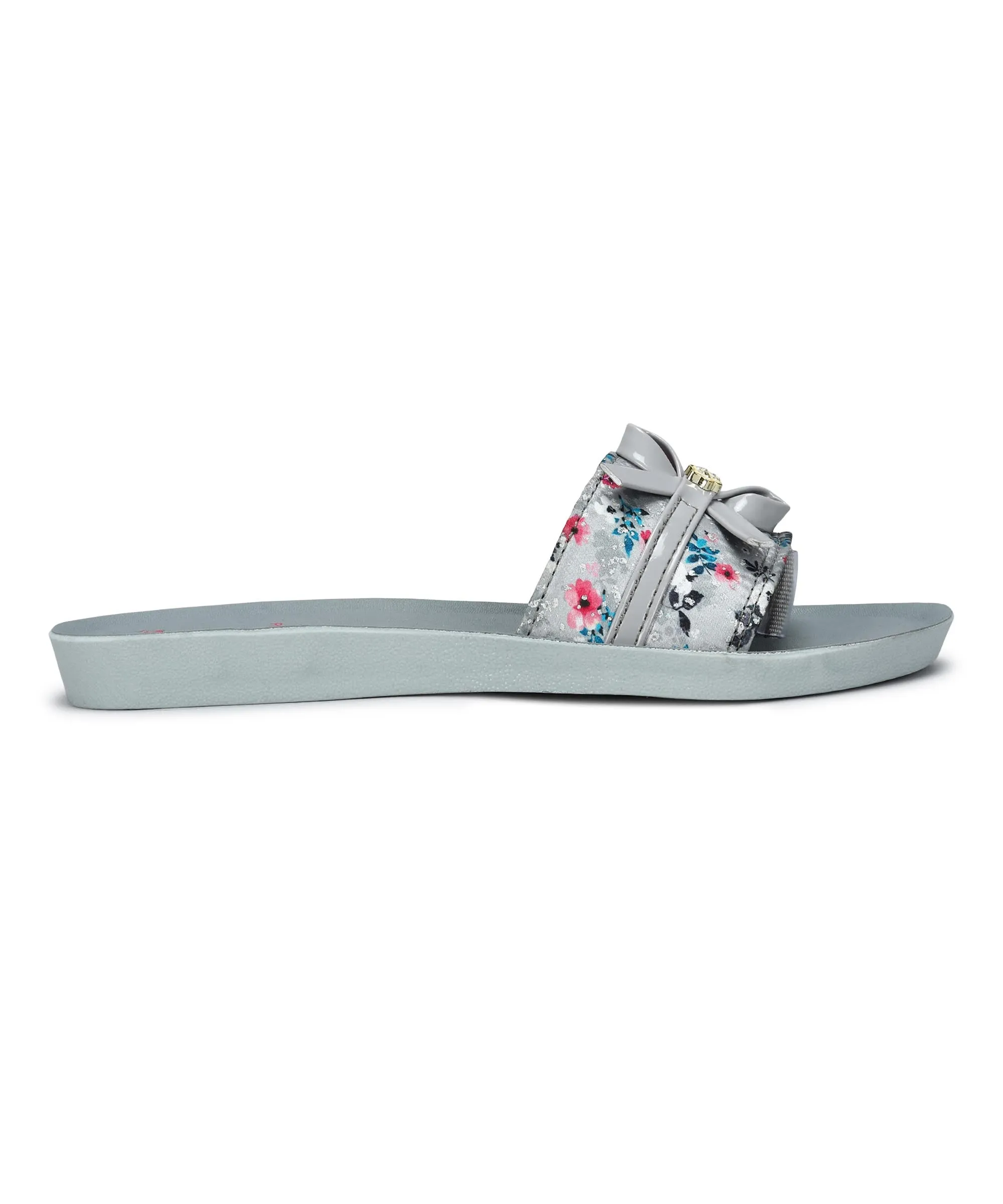 Paragon Women's Grey Sliders with Cushioned Sole for Everyday Use
