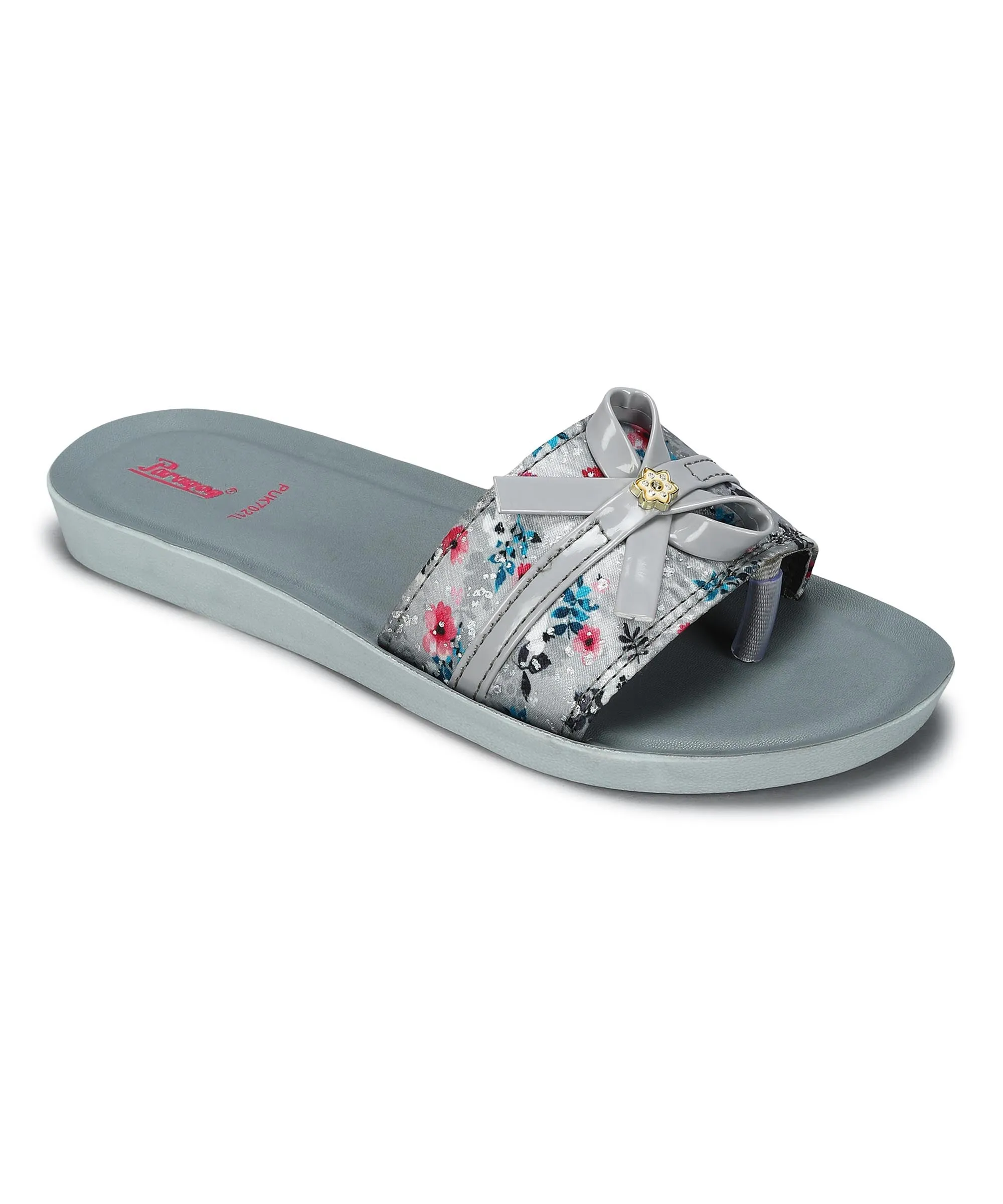 Paragon Women's Grey Sliders with Cushioned Sole for Everyday Use