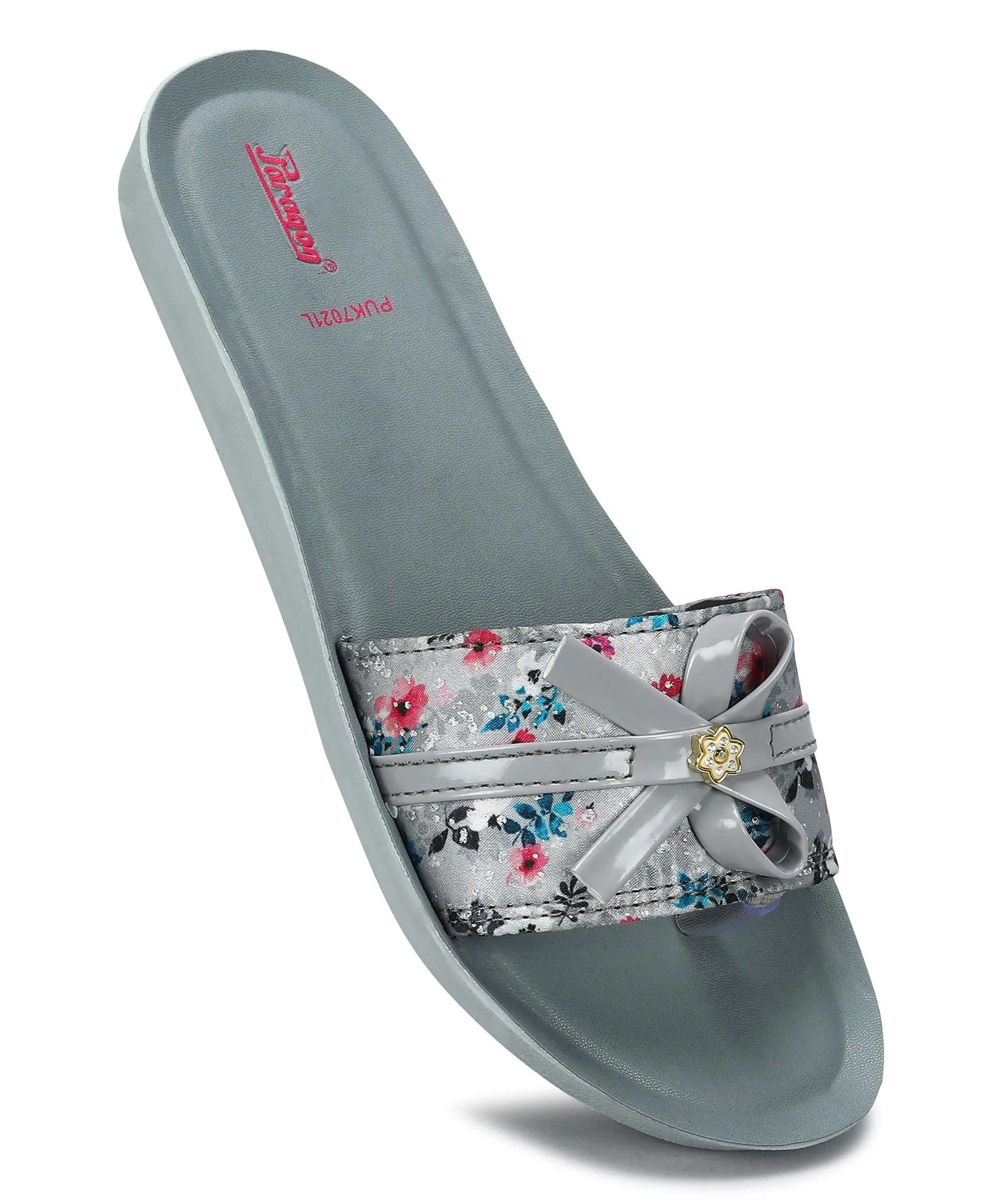 Paragon Women's Grey Sliders with Cushioned Sole for Everyday Use