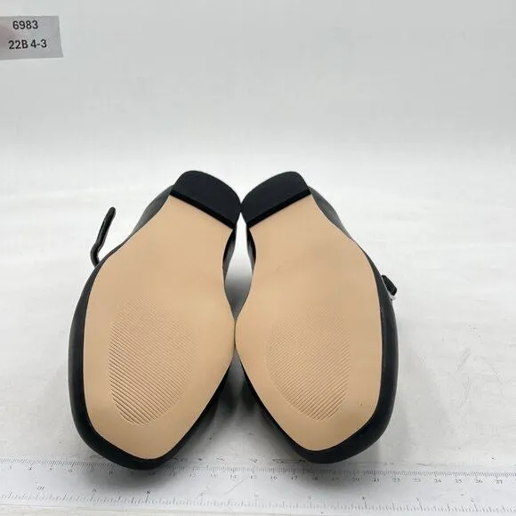 Pazzion Black Squared Toe Mary Jane Flats Easy Strap Buckled Dating Dress Shoes
