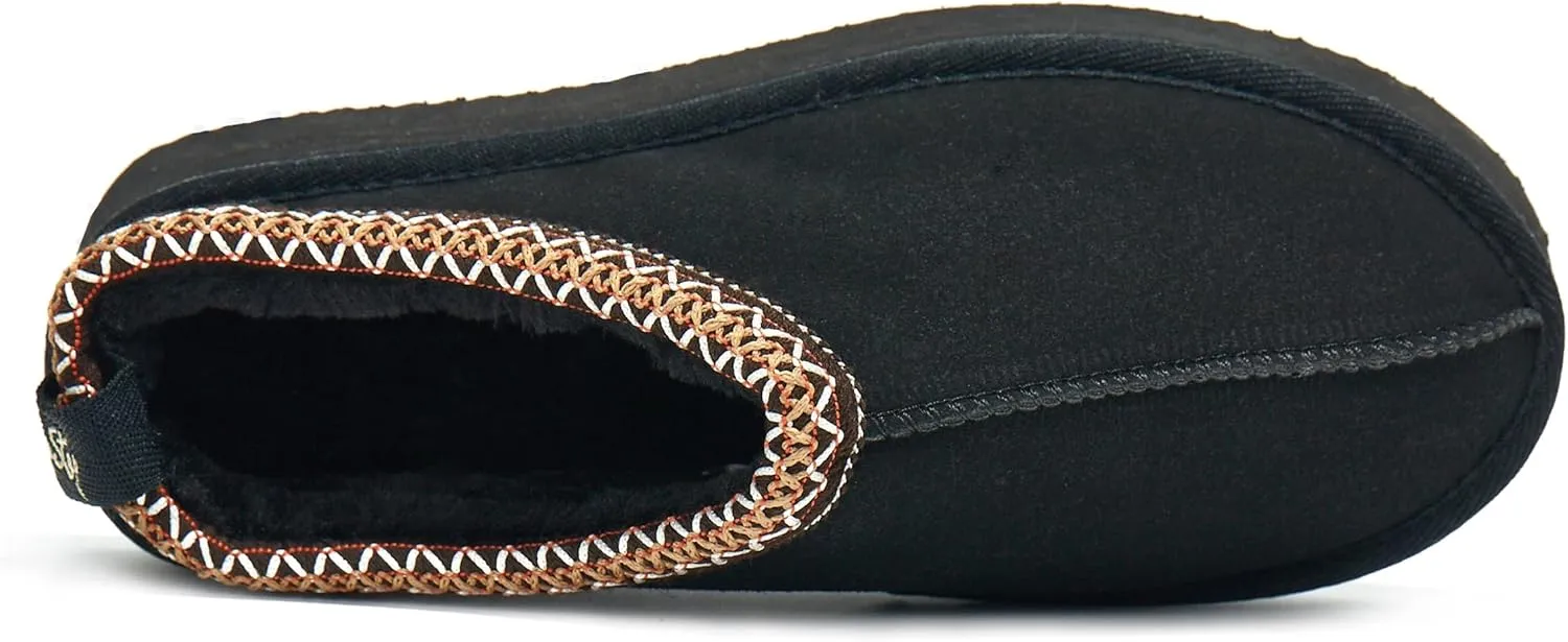 PepStep Womens Slippers Platform Mini Ankle Boots,Vegan Suede Upper,Warmly Cozy Fuzzy Fur-Lined Sneaker Shoes for Out Door