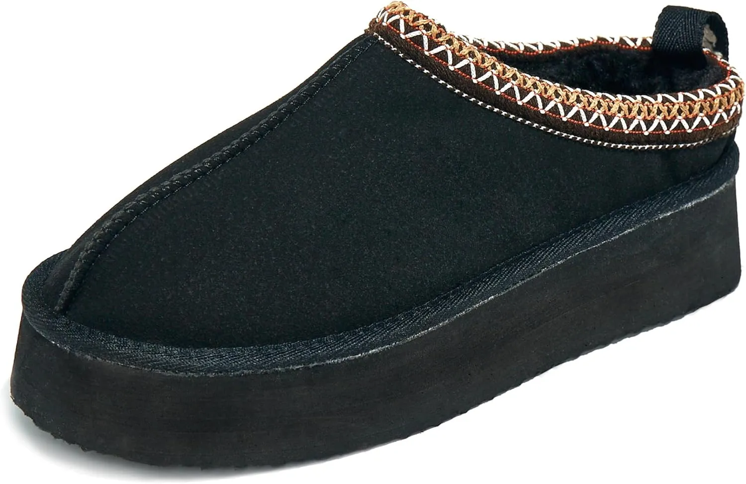 PepStep Womens Slippers Platform Mini Ankle Boots,Vegan Suede Upper,Warmly Cozy Fuzzy Fur-Lined Sneaker Shoes for Out Door