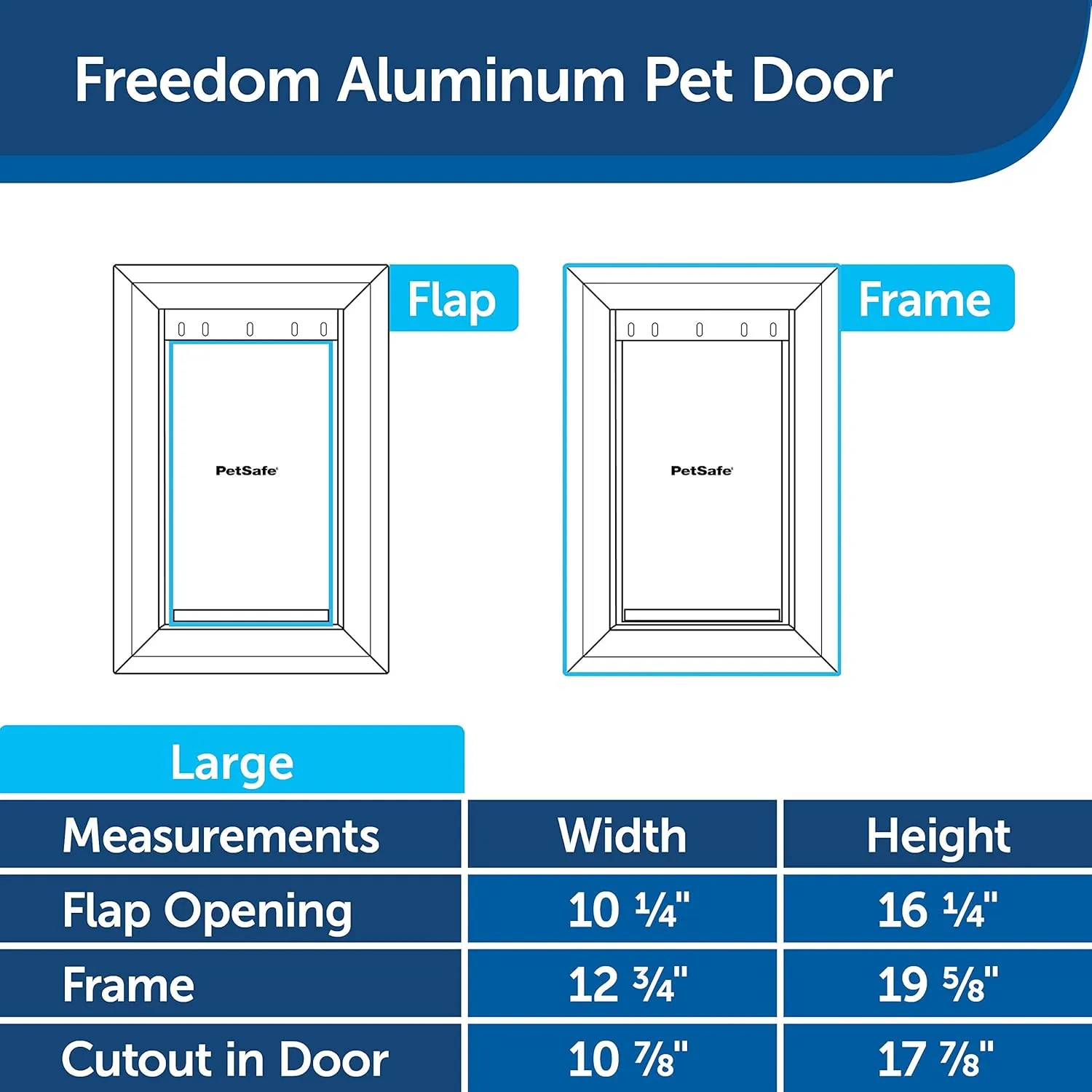 PetSafe Freedom Aluminum Dog and Cat Door - Durable Frame - Small, Medium, Large, X-Large